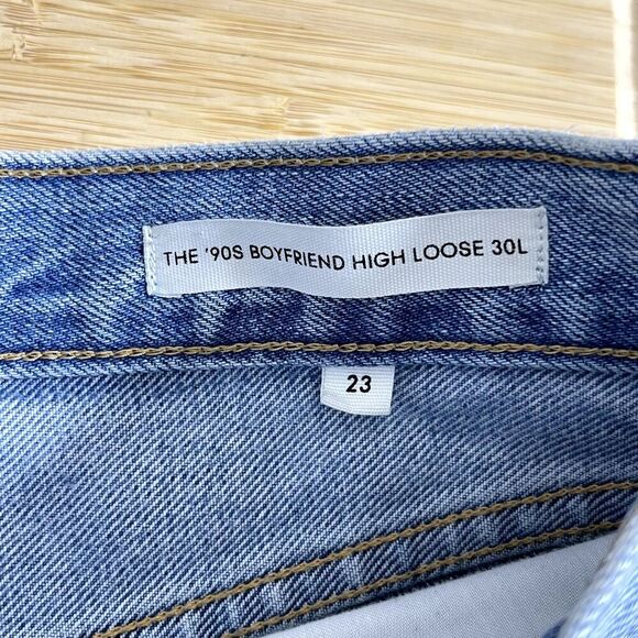 Denim Forum Jeans 23x30L 90s Boyfriend High Loose Light Wash Aritzia Button Fly - Picture 4 of 13